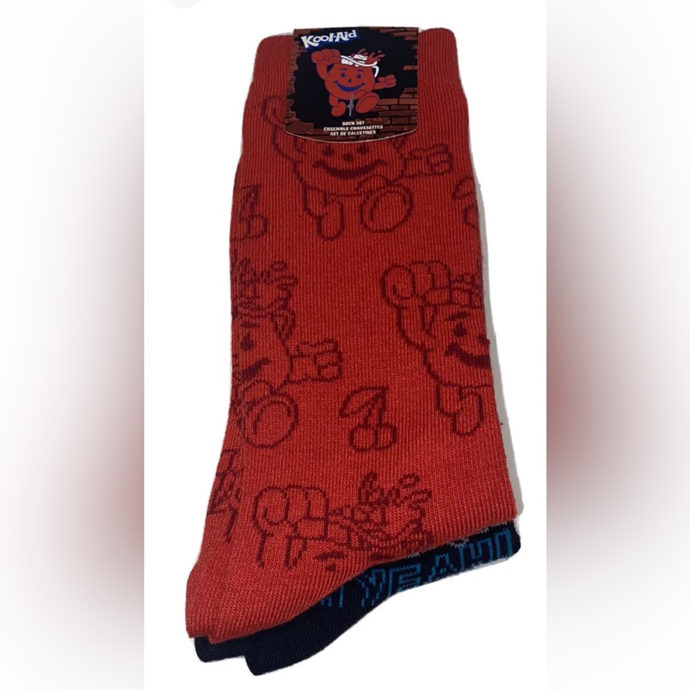 Kool Aid Man Crew Socks 3 Pair Men OSFM Red White Black Oh Yeah NEW! Hey Funko
